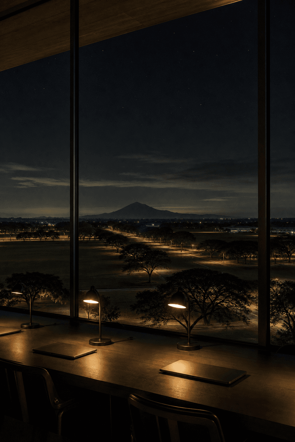 The Clark house at night, overlooking Clark Freeport, Pampanga