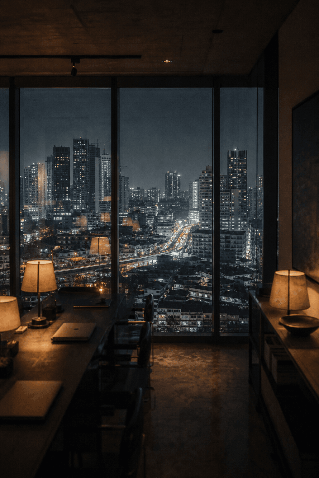 The Pasig house at night, overlooking Ortigas Center, Pasig